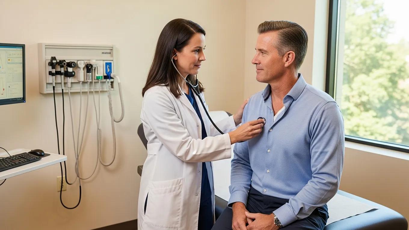 Healthcare provider conducting a face-to-face assessment with a patient, highlighting diagnostic accuracy and interaction