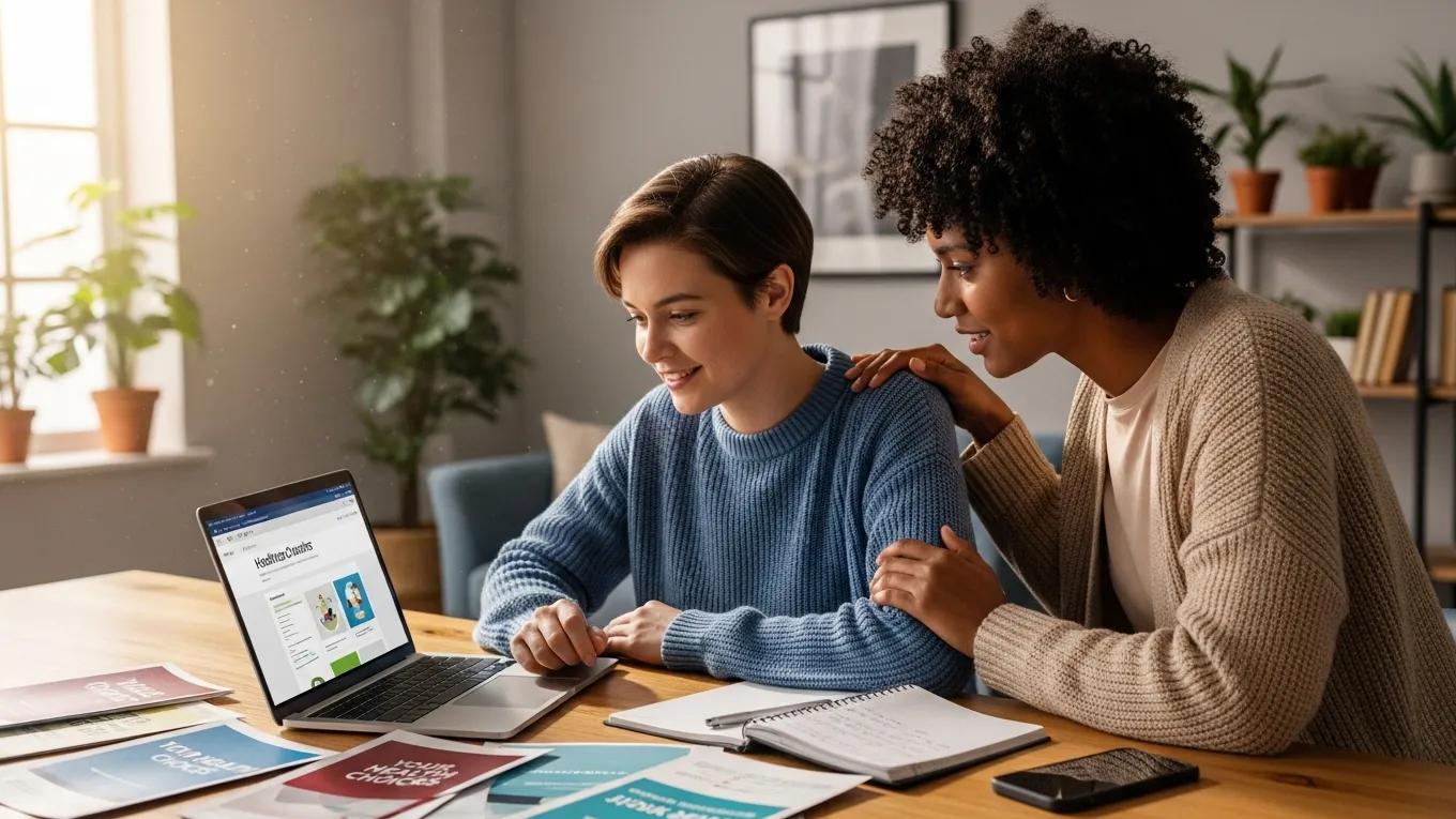 Young adult receiving support from a friend for healthcare decision-making